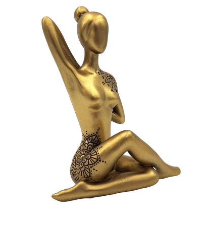 Yoga - figurine décorative dorée – cadeau pour amateur de yoga - 42721Y2