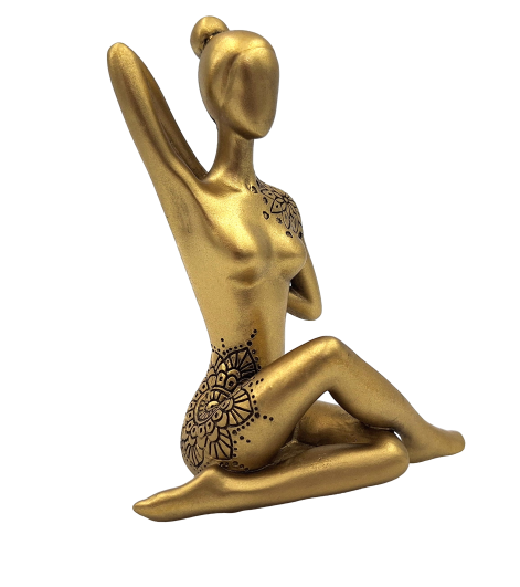 Yoga - figurine décorative dorée – cadeau pour amateur de yoga - 42721Y2