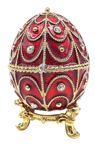 Coffret métallique exclusif avec cristaux - Œuf de Fabergé - B0748-17 RD