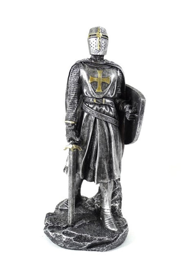30 cm große Kreuzritterfigur mit Gravur