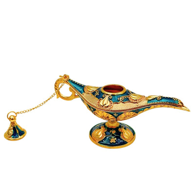Lampe d’Aladin décorative en métal bleu marine et or 12cm - LAB12