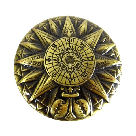 Boussole solaire en laiton - réplique Renaissance - H40