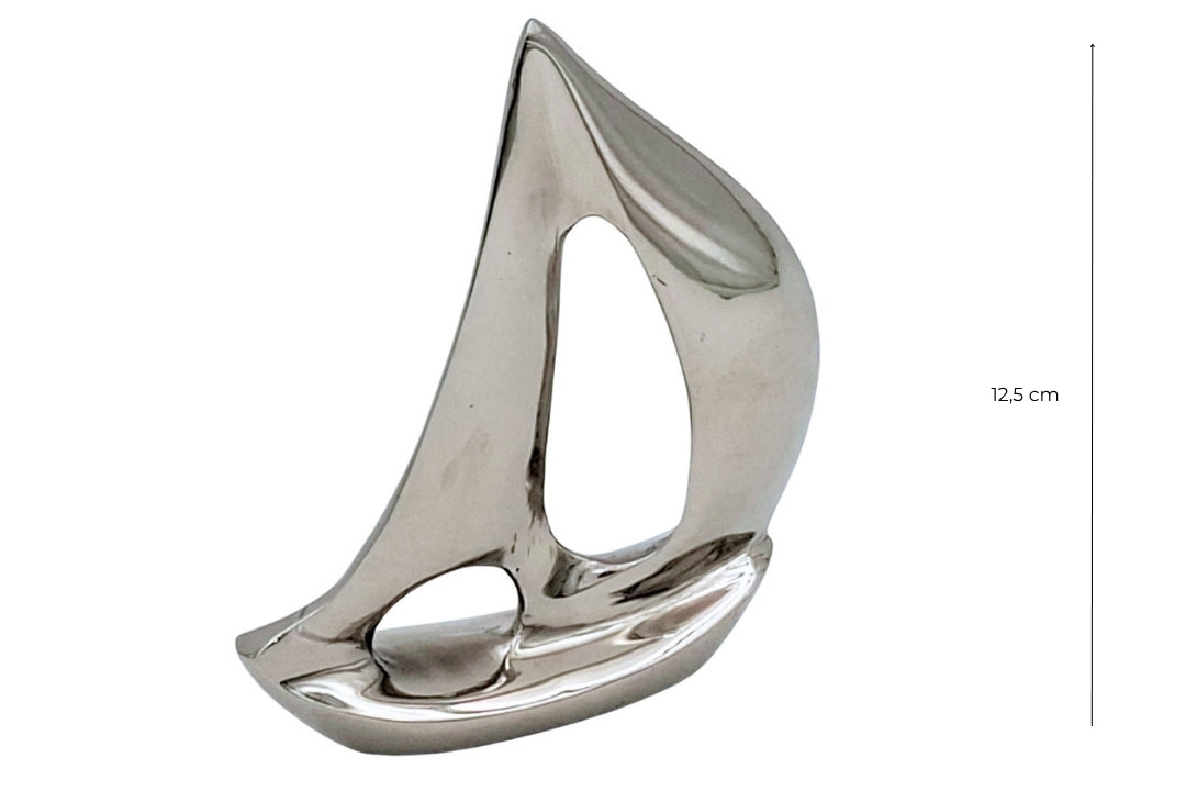 Elegant Silver Aluminum Yacht 12.5 cm with Engraving Option