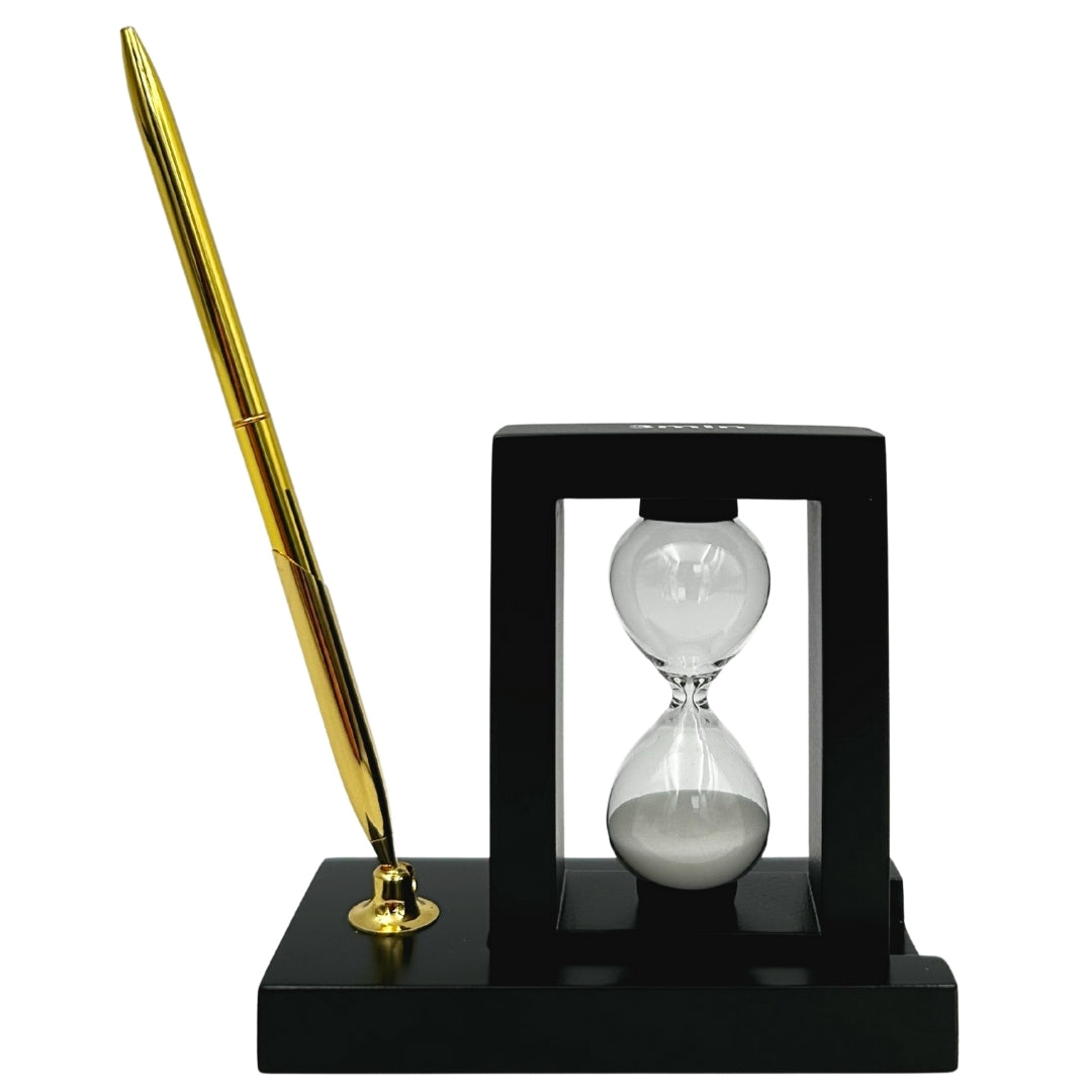 Decoratieve Bureauset met Zandloper 3 minuten en Pennenhouder – 121W