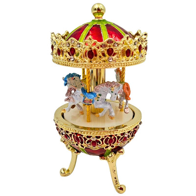 Boîte à musique en métal carrousel - Décoration premium - Cadeau pour fille - MX-014