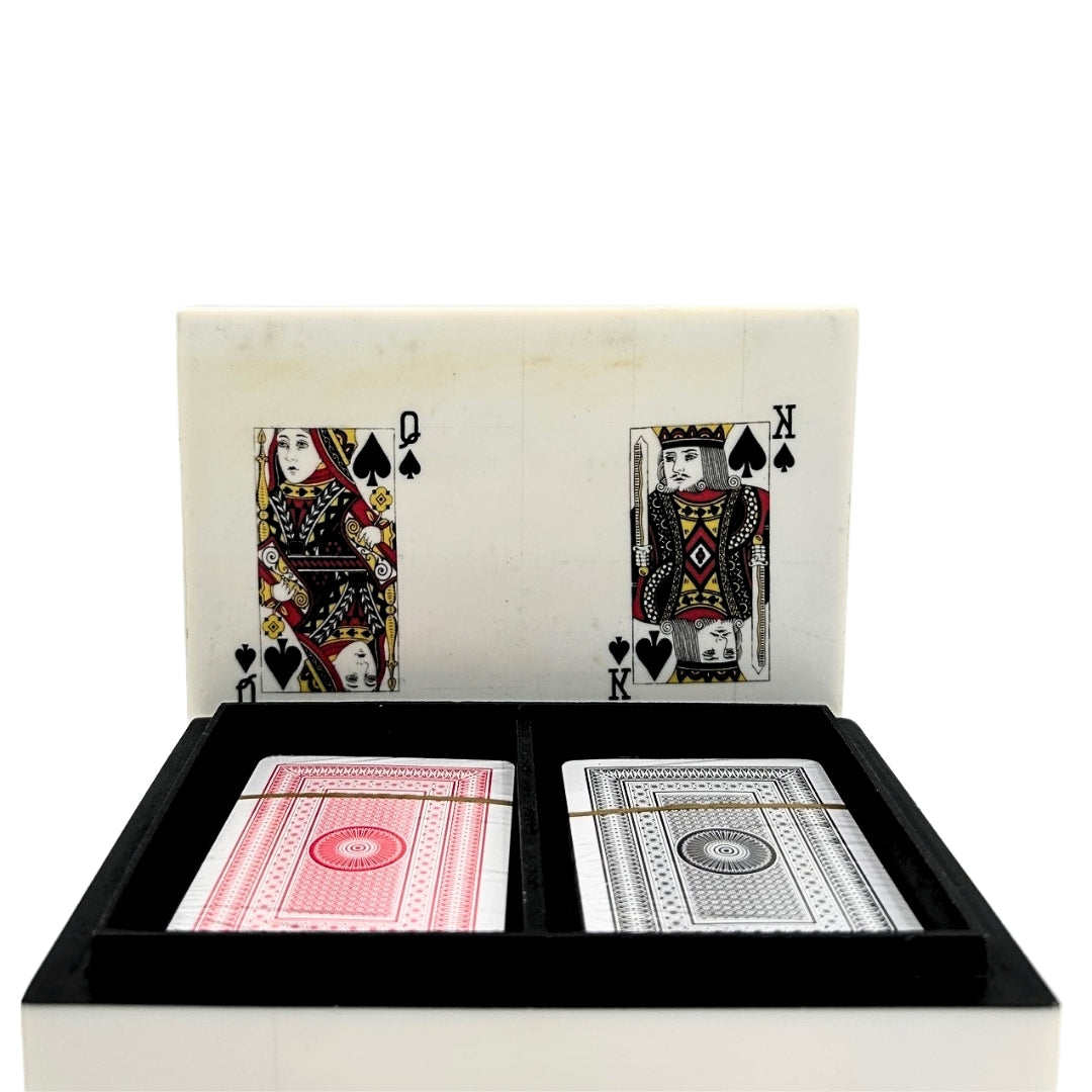 Deux jeux de cartes dans une boîte en résine - Cadeau élégant pour joueur - G1220A