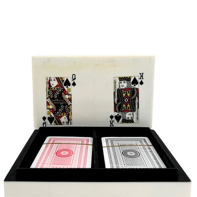 Deux jeux de cartes dans une boîte en résine - Cadeau élégant pour joueur - G1220A