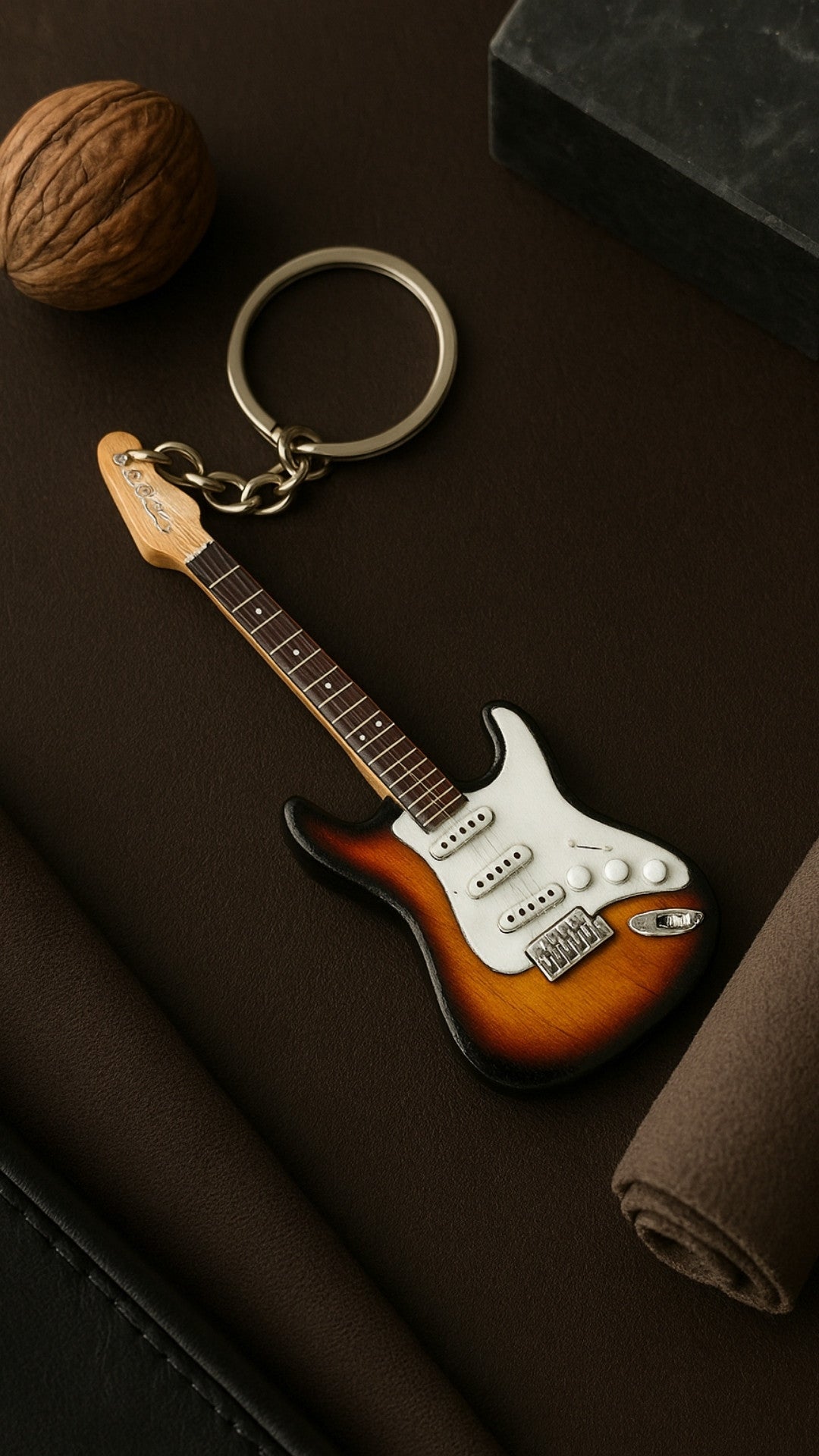 Porte-clés - guitare J. Hendrix - acajou - EGK-0320