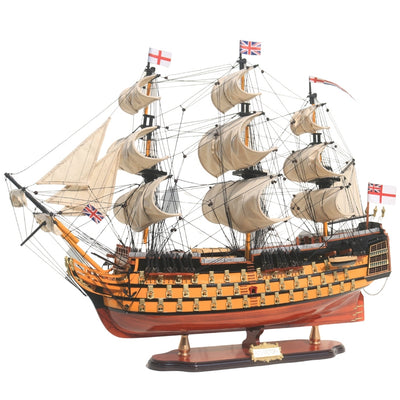 Assembled 80cm HMS Victory sailing ship model with the option of personalization by engraving - Exclusive gift decoration, handmade from exotic wood, high quality and attention to detail