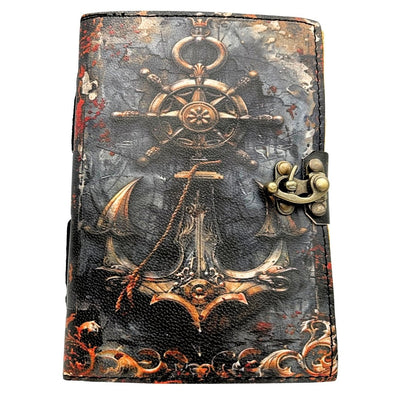Carnet en cuir rétro marin 200 pages - H110