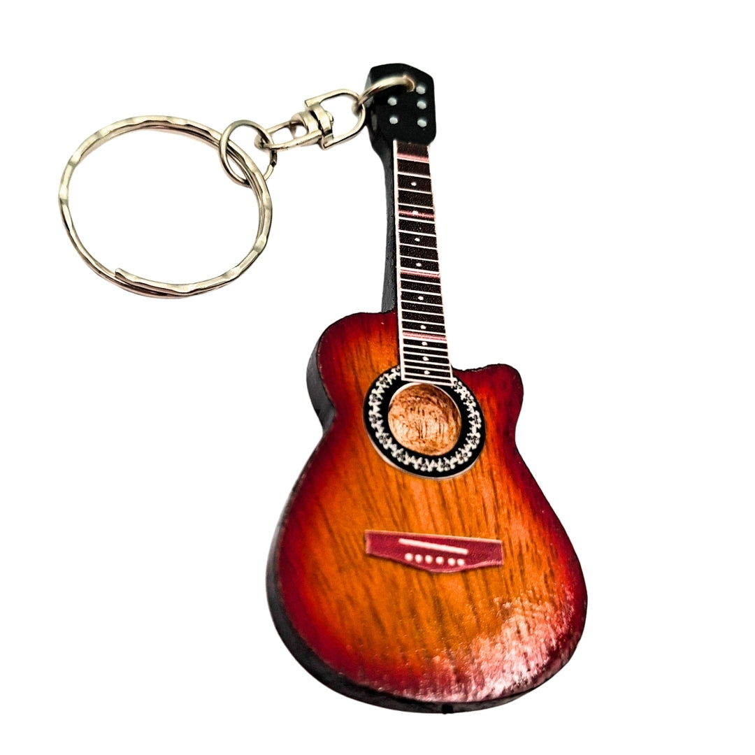 Holz-Schlüsselanhänger Akustikgitarre - Geschenk für Musiker – SGK-0413