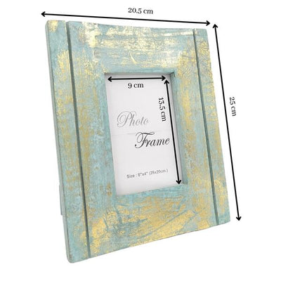 Cadre photo en bois or-menthe - 30898 - format photo 15x10cm