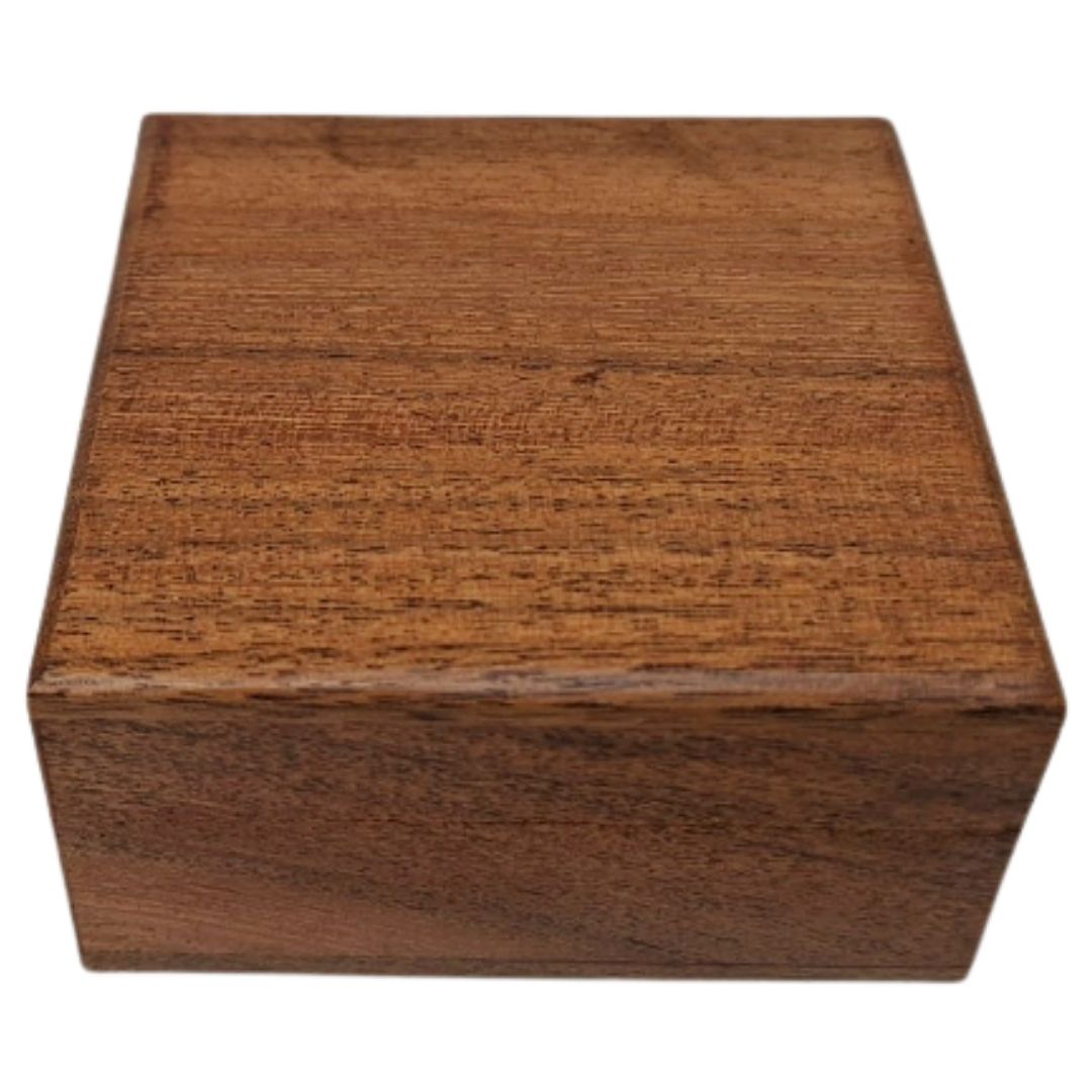Wooden Gift Box with Navy Insert, 8x8 cm, Personalized with Engraving