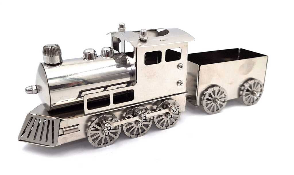 Modèle réduit de train argenté personnalisable avec gravure