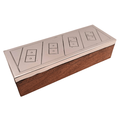 Domino dans une boîte en bois avec dessus en aluminium - DO-017