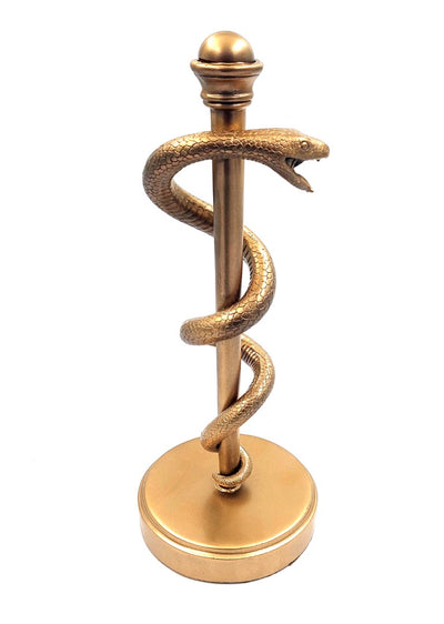 Bâton d’Esculape doré 30cm - cadeau pour médecin en résine - MC-9634G