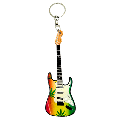 Porte-clés guitare dans le style de Bob Marley, gadget reggae - EGK-0641