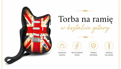 Sac à bandoulière en forme de guitare – drapeau britannique – Cadeau pour un amateur de musique - RBG-008