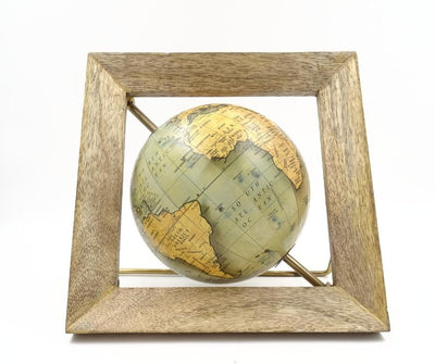 Globe décoratif dans un cadre en bois GLB-40