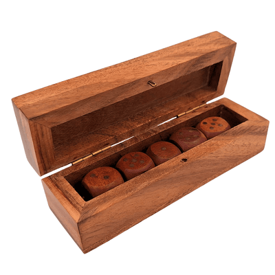 Wooden Dice in an Oblong Wooden Box - DNU-006