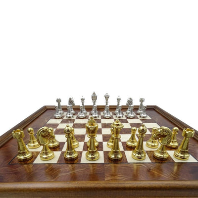 Grand jeu d’échecs exclusif Italfama en métal doré 53x53 cm – N137