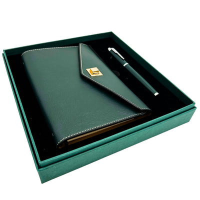 Élégant coffret cadeau - carnet en cuir avec stylo dans une boîte cadeau – premium – EE8