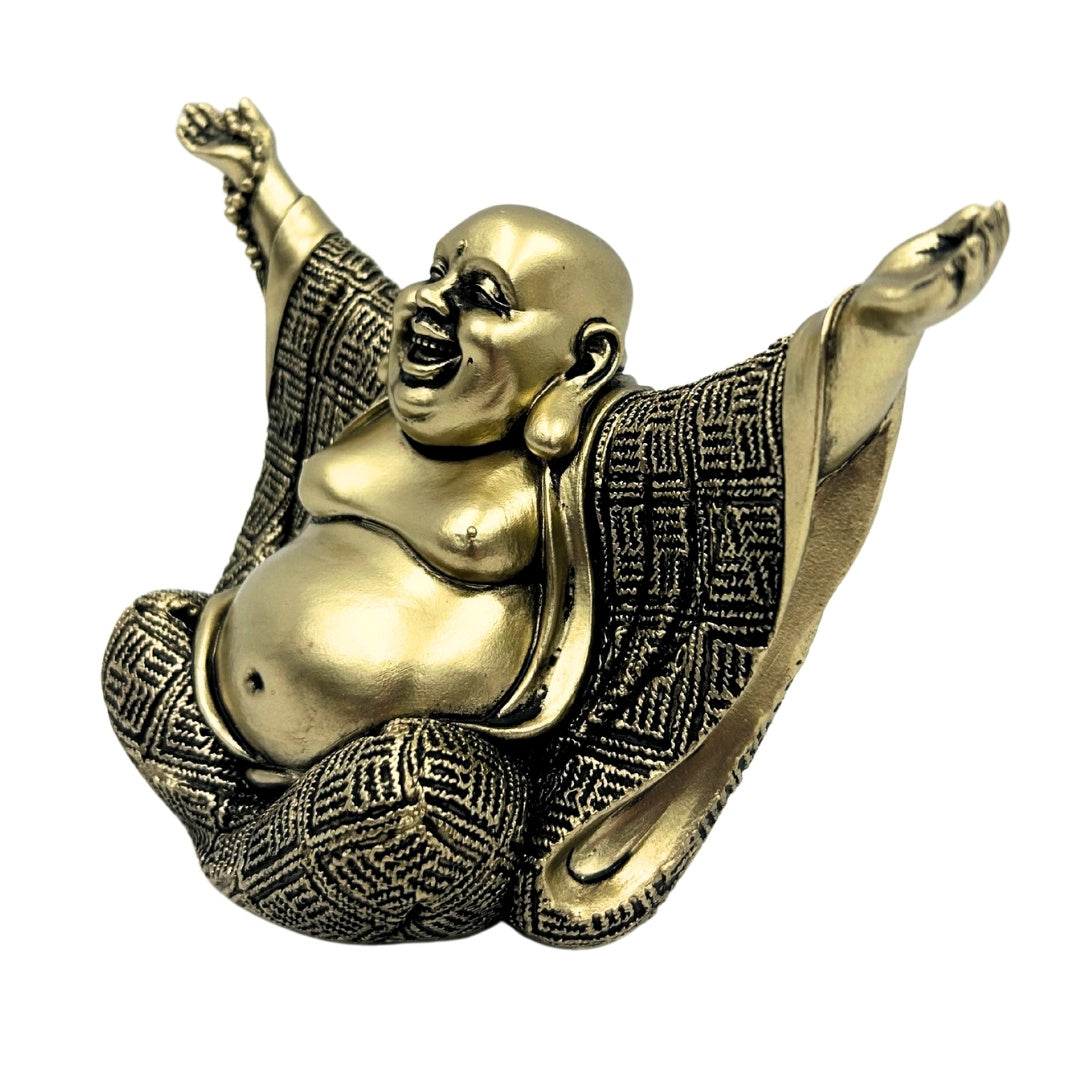 Statuette de Bouddha – Bouddha joyeux – Décoration dorée - 4406FJH