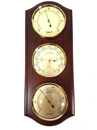 Station météo Fischer - baromètre hygromètre thermomètre - laiton bois - 9176-22