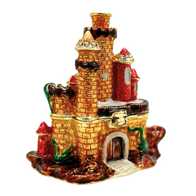 Petite boîte coffret à bijoux ornée de cristaux – Château – HX580