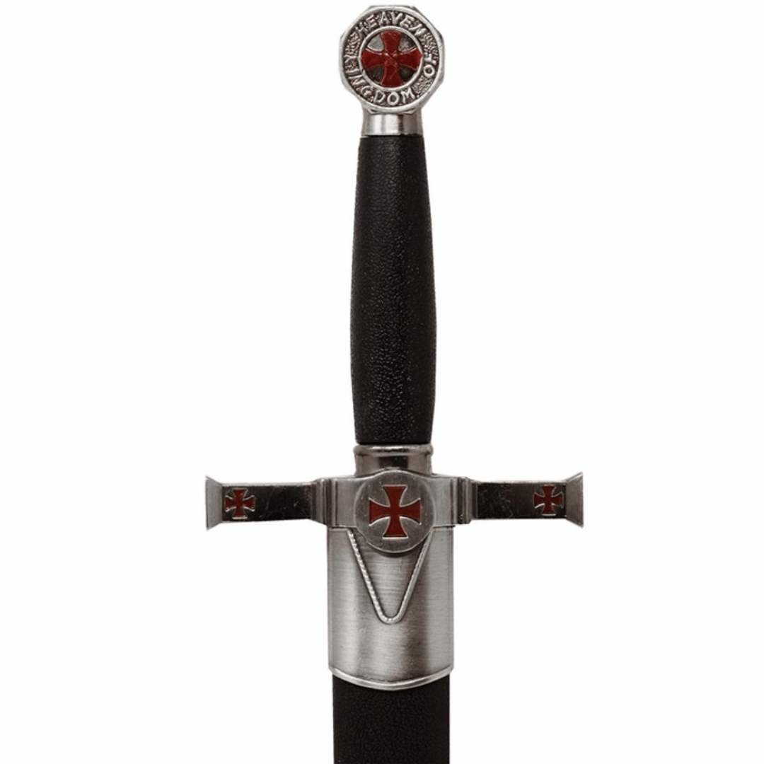 Dekorativer Templerdolch mit Scheide und Gravur - Replik aus Edelstahl, 40 cm