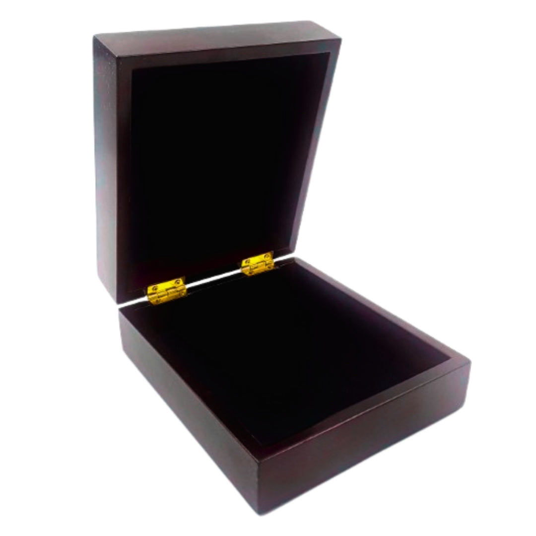 Houten geschenkdoos 14 x 16 x 6,7 cm voor cadeau met vilten inzet - D349