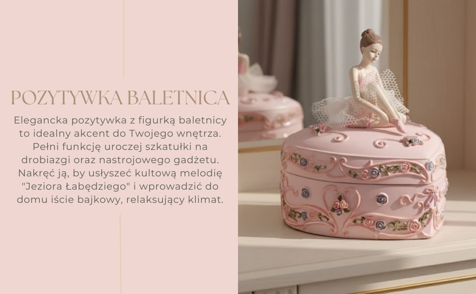 Boîte à musique coffret ballerine cœur Le Lac des cygnes – MP-19031