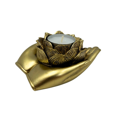 Bougeoir glamour doré pour bougie chauffe-plat – Main – 311FJZ