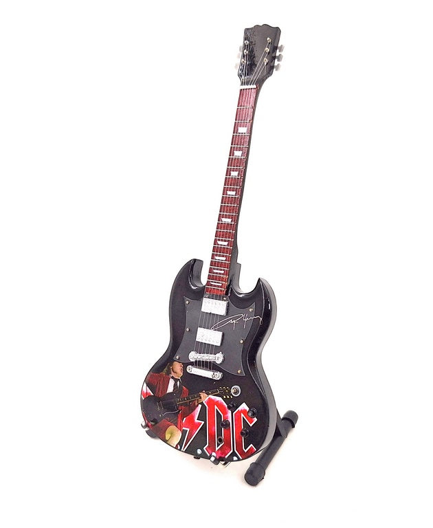 Mini guitare - 24,5 cm – dans le style d’Angus Young – MGT-8518