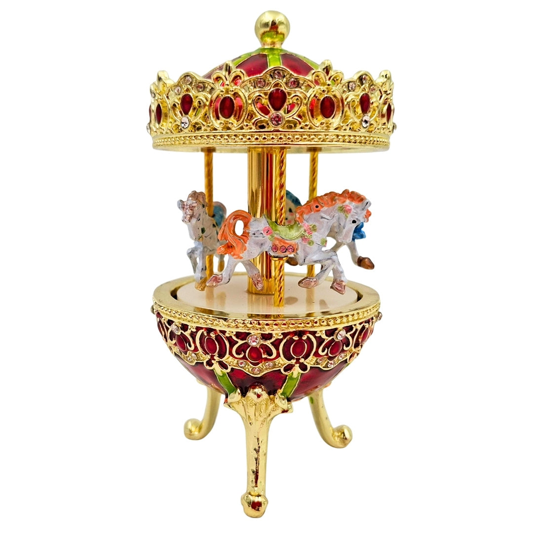 Boîte à musique en métal carrousel - Décoration premium - Cadeau pour fille - MX-014