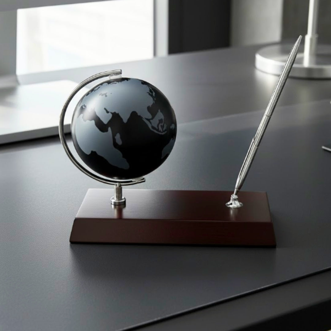 Ensemble décoratif élégant de bureau Globe Porte-stylo - Cadeau pour le patron – WBK