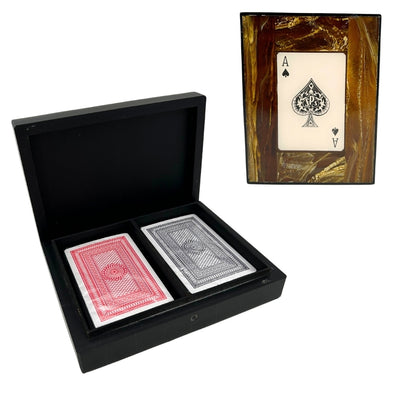 Deux jeux de cartes dans une boîte en résine – 51668