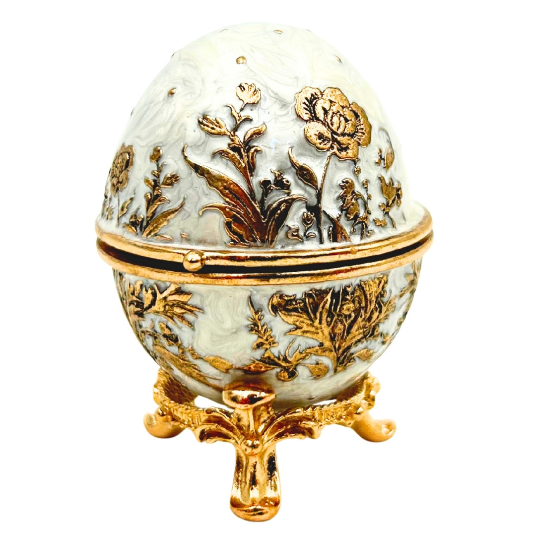 Exclusief sieradendoosje Fabergé-ei metaal met kristallen - B0794-00