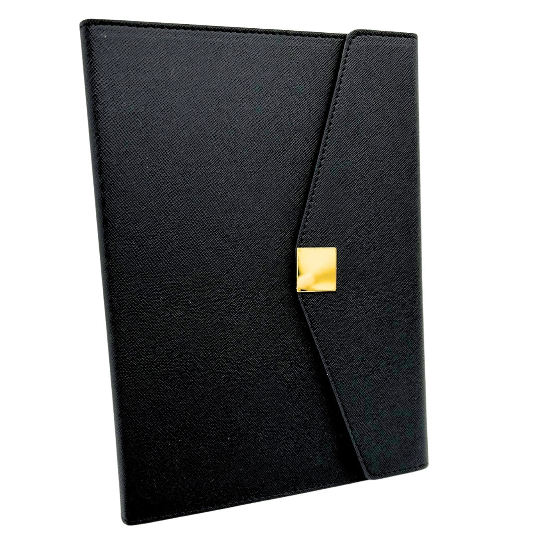 Élégant coffret cadeau premium – carnet A5 avec stylo et clé USB 16GB dans une boîte – noir et or – EE9