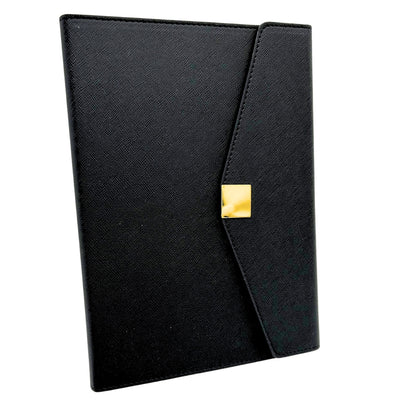 Élégant coffret cadeau premium – carnet A5 avec stylo et clé USB 16GB dans une boîte – noir et or – EE9
