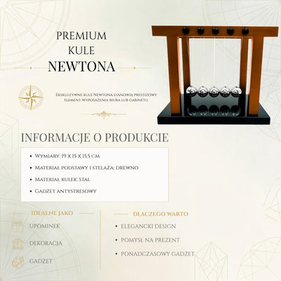 Elegante große Premium-Newtonkugeln auf Holzsockel - YG1300F