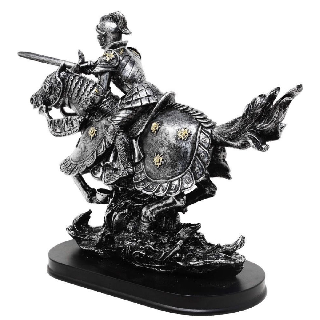 Figurka Rycerz na Koniu 31cm – polyresin ręcznie malowana – MC-23152