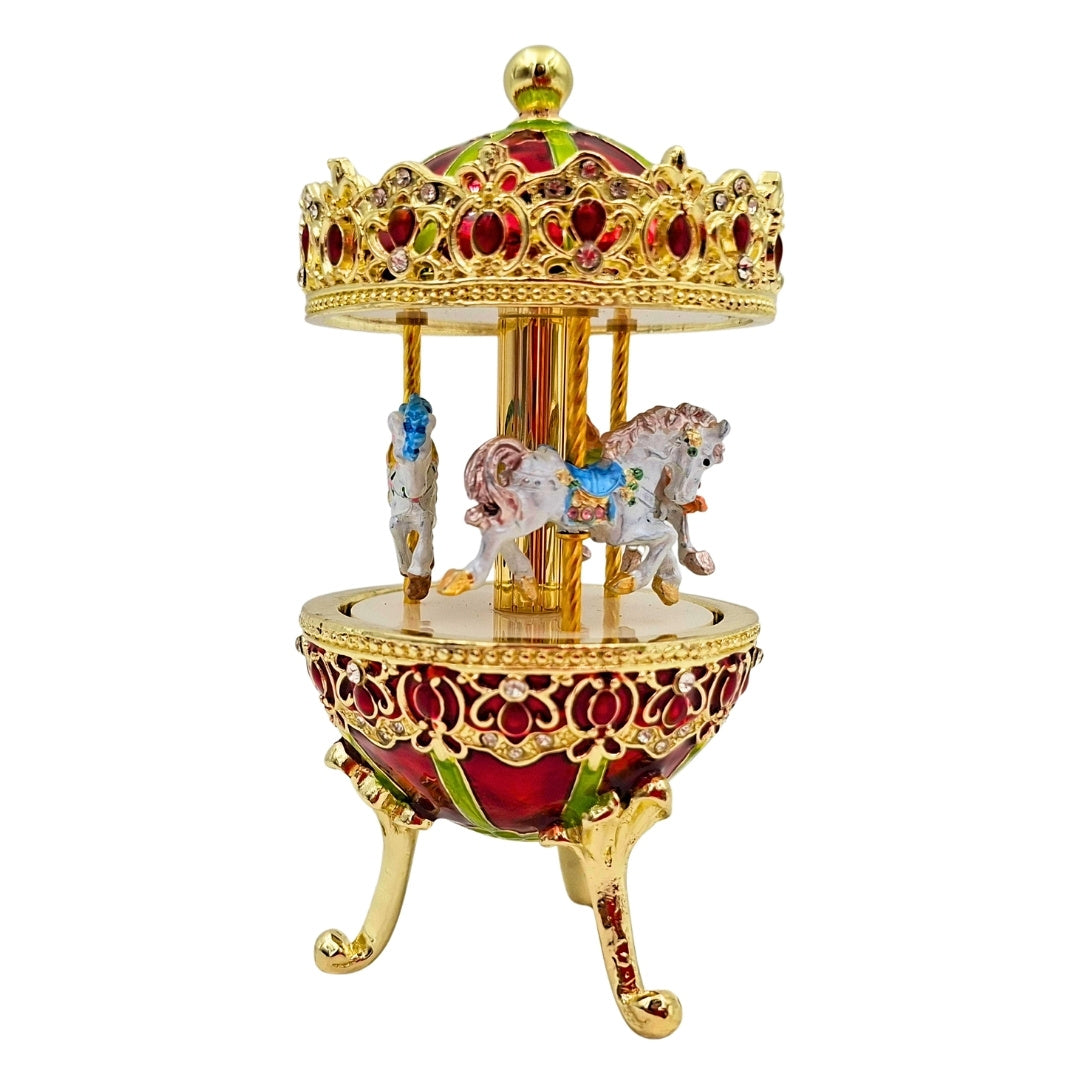 Boîte à musique en métal carrousel - Décoration premium - Cadeau pour fille - MX-014