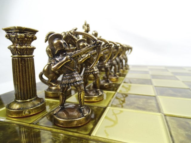 Échecs en laiton Archers grand format 44x44cm - cadeau de luxe - S10BBRO