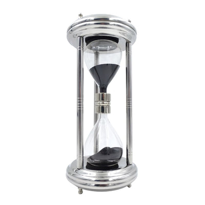 Grote zilveren zandloper 10 min - Bureaudecoratie - MX 3015