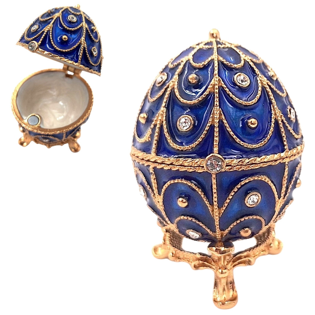 Exclusief metalen kistje met kristalletjes - Fabergé-ei - B0748-17 BL