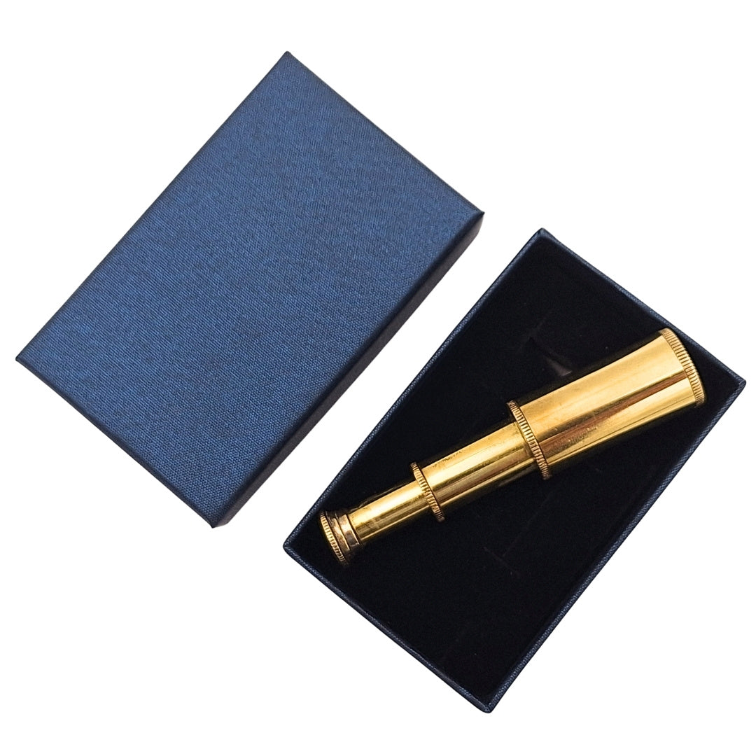 Porte-clés en laiton avec longue-vue dans un coffret élégant – Cadeau nautique rétro – KEY-0016A
