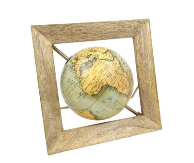 Globe décoratif dans un cadre en bois GLB-40
