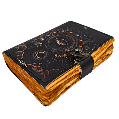 Carnet en cuir rétro Œil qui voit tout - 200 pages - Cuir de chèvre - AH19