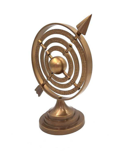 Astrolabe sphérique fléché en aluminium - hauteur 30cm - NI9114A